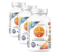 Gélules Keton Aktiv | Pour le régime cétogène | L-Carnitine 500 mg + Extrait de Thé Vert 200 mg | Soutien du métabolisme | Avec Gymnema Sylvestre, Rhodiola Rosea, CLA | 30 Gélules (Lot de 3)