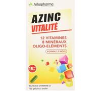 Gélules Vitalité - Azinc - 120 Gélules - 12 Vitamines - 8 Minéraux - Fabriqué En Ue