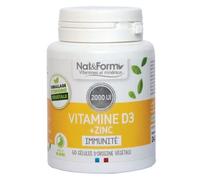 Gélules vitamine D3 + Zinc immunité Nat & Form