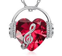 GELVTIC Collier en argent sterling pour femme, collier avec nœud infini, cercle, lune, étoile, soleil, flocon de neige, pendentif pour filles, Cristal Métal, Rubis, zircon