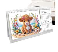 Gem Art Calendar 2027-2028 - Handmade Creative Planner, Decorative Desk Schedule Organizer, Artistic Gem Painting Monthly Date Tracker | Home Decoration, Office Enhancement, Classroom Planni