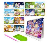 Gem Art Calendar, Handmade Desk Calendar, Creative Monthly Planner