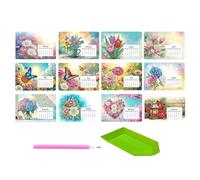 Gem Art Calendar, Handmade Desk Calendar, Creative Monthly Planner