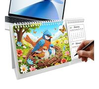 Gem Art Calendrier de bureau | Planificateur 2027-2028 relaxant pour décoration artisanale - Kit de calendriers de peinture sur pierres précieuses pour femme, fête d'anniversaire, bureau, maison