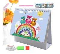 Gem Art Painting Calendrier de bureau 2026 - Calendrier mensuel de bureau - Planificateur de gestion du temps personnel pour organiser les objectifs, les rendez-vous et les listes de choses à faire