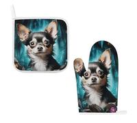 Gem Cave Lot de 2 maniques en coton résistant à la chaleur avec boucles de suspension pour cuisine, pâtisserie, protection de comptoir