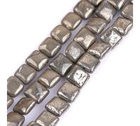Gem-inside 10mm carré argent gris pyrite perles en vrac pour la fabrication de bijoux 15"
