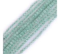 Gem-Inside 2 mm Aventurine vert, pierre naturelle, facetté, rond, pierre semi-précieuse, perles de rocaille en vrac, pour création de bijoux, fil de 38 cm