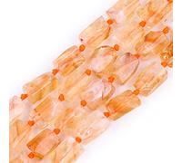 GEM-INSIDE 27 pièces 8x12 mm Perles en cristal de quartz de citrine jaune naturel facetté en forme libre pour tube de chakra pour fabrication de bijoux - Mèche complète de 38,1 cm
