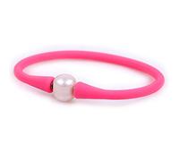 Gem-Inside Bracelet 11mm perles véritables pour demoiselle d'honneur Rose Mood empilable en caoutchouc de silicone extensible perles de culture d'eau douce bijoux bracelets pour femmes 17,8 cm