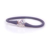 Gem-Inside Bracelet extensible en caoutchouc de silicone avec perles de culture d'eau douce de 13 mm pour femme Violet foncé 17,8 cm