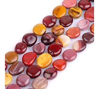 Gem-Inside Fil de perles en jaspe Mookaite 9 x 12 mm pour fabrication de bijoux