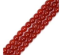 Gem-Inside Lot de 47 perles rondes naturelles en agate rouge de 8 mm pour la fabrication de bijoux - Fil de 38,1 cm - Pierres semi-précieuses - Fournitures artisanales