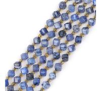 GEM-Inside Lot de 52 perles cubiques diagonales à facettes de qualité AAA pour la fabrication de bijoux et bracelets Bleu 4 x 6 mm