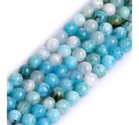 Gem-Inside Lot de 63 perles rondes en hémimorphite naturelle de 6 mm pour la fabrication de bijoux 38,1 cm