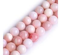 Gem-Inside Lot de 63 perles rondes en opale rose naturelle multicolore de 6 mm pour la fabrication de bijoux et les loisirs créatifs