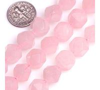 Gem-inside Naturel Agate Pierre ronde Perles d'agate pour la confection de bijoux perles pierre précieuse Gem Courroie Perles Apprêt Accessoires Mèche 38,1 cm 12mm Faceted Natural Pink Rose Quartz Crystal Beads