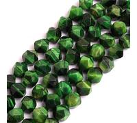 Gem-inside Naturel Agate Pierre ronde Perles d'agate pour la confection de bijoux perles pierre précieuse Gem Courroie Perles Apprêt Accessoires Mèche 38,1 cm 12mm Faceted Dyed Green Tiger eyes Beads