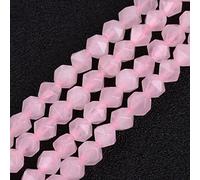 Gem-inside Naturel Agate Pierre ronde Perles d'agate pour la confection de bijoux perles pierre précieuse Gem Courroie Perles Apprêt Accessoires Mèche 38,1 cm 6mm Faceted Natural Pink Rose Quartz Crystal Beads