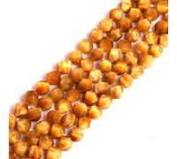 Gem-inside Naturel Agate Pierre ronde Perles d'agate pour la confection de bijoux perles pierre précieuse Gem Courroie Perles Apprêt Accessoires Mèche 38,1 cm 8mm Faceted Natural Gold Yellow Tiger Eyes