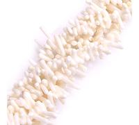 Gem-Inside Perles bâton de corail blanc de 8 à 10 mm pour fabrication de bijoux - 38,1 cm - 10 brins