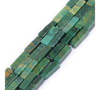 Gem-Inside Perles cubiques cubiques en jaspe vert naturel d'Afrique pour la fabrication de bijoux sur fil de 38,1 cm - Pierre d'énergie et de guérison - 4 x 13 mm