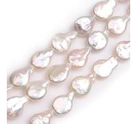 GEM-Inside Perles de culture d'eau douce véritables et véritables en forme de poire blanche pour bracelets Jerwelry colliers, travaux manuels, 38,1 cm