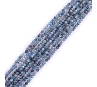 Gem-Inside Perles d'espacement à facettes de 2 mm en cristal de cyanite bleu naturel pour la fabrication de bijoux sur fil de 38,1 cm