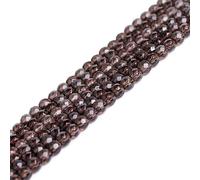 Gem-Inside Perles d'espacement à facettes de 4 mm en cristal véritable quartz fumé marron foncé naturel pour la fabrication de bijoux Fil de 38,1 cm