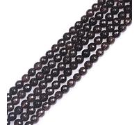 Gem-Inside Perles d'espacement à facettes de 6 mm en quartz fumé marron naturel en cristal véritable pour la fabrication de bijoux Fil de 38,1 cm