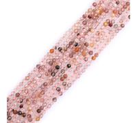 Gem-Inside Perles d'espacement à facettes en cristal de quartz rutile naturel multicolore de 2 mm pour la fabrication de bijoux Fil de 38,1 cm