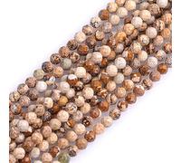 Gem-Inside Perles d'espacement à facettes en jaspe naturel de 3 mm pour fabrication de bijoux - Fil de 38,1 cm