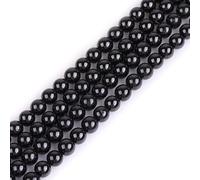 Gem-Inside Perles d'espacement rondes en spinelle noire naturelle de qualité AA de 8 mm pour fabrication de bijoux 38,1 cm