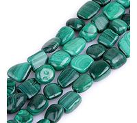 Gem-Inside Perles en pierre de malachite 10 x 12 mm pour la fabrication de bijoux en pierres semi-précieuses - Fil de 38,1 cm