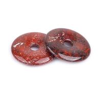 Gem-Inside Perles en pierre précieuse naturelle de coquelicot rouge de 40 mm pour la fabrication de bijoux pendentifs, énergie des chakras, massage, outils de grattage GuaSha