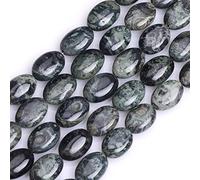 Gem-Inside Perles ovales en jaspe Kambaba naturel de 10 x 14 mm pour la fabrication de bijoux - Fil de perles semi-précieuses de 38,1 cm - Fournitures artisanales
