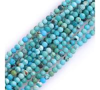 Gem-Inside Perles rondes à facettes en jaspe bleu turquoise naturel de 2 mm semi-précieuses en vrac pour fabrication de bijoux, brin de 38.1 cm