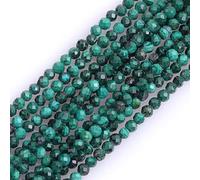 Gem-Inside Perles rondes à facettes en malachite verte naturelle de 2 mm pour fabrication de bijoux sur fil de 38,1 cm