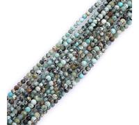 Gem-Inside Perles rondes à facettes en pierre précieuse naturelle d'Afrique de 2 mm pour fabrication de bijoux, fil de 38,1 cm