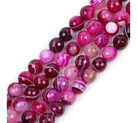 Gem-Inside Perles rondes à facettes en pierre semi-précieuse naturelle de 14 mm pour la fabrication de bijoux - Fil de perles de 38,1 cm - Fournitures artisanales