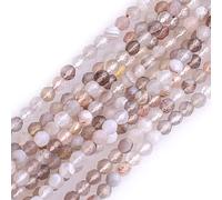 Gem-Inside Perles rondes à facettes en pierre semi-précieuse naturelle de 2 mm pour la fabrication de bijoux Fil de perles de 38,1 cm fait à la main