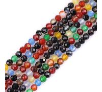 Gem-Inside Perles rondes à facettes en pierre semi-précieuse naturelle de 3 mm pour la fabrication de bijoux Fil de perles de 38,1 cm fait à la main