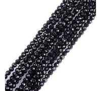 Gem-Inside Perles rondes à facettes en pierre semi-précieuse naturelle de 3 mm pour la fabrication de bijoux Fil de perles de 38,1 cm fait à la main