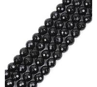 Gem-Inside Perles rondes à facettes en pierre semi-précieuse naturelle de 8 mm pour la fabrication de bijoux Fil de perles de 38,1 cm fait à la main