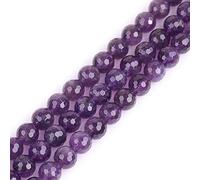 Gem-Inside Perles rondes de 10 mm en améthyste naturelle de qualité AAA pour la fabrication de bijoux sur fil de 38,1 cm en pierre semi-précieuse pour loisirs créatifs
