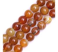 Gem-Inside Perles rondes en agate du Botswana en onyx jaune de 10 mm pour fabrication de bijoux - Fil de 38,1 cm