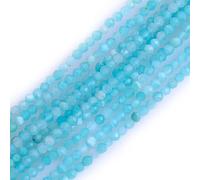 Gem-Inside Perles rondes en amazonite naturelle pure de 2 mm en pierres semi-précieuses pour fabrication de bijoux 38,1 cm