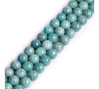 Gem-Inside Perles rondes en amazonite naturelle verte de 10 mm pour fabrication de bijoux 38,1 cm