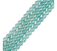 Gem-Inside Perles rondes en fluorite verte naturelle de 6 mm pour fabrication de bijoux - Fil de 38,1 cm