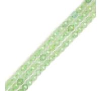 Gem-Inside Perles rondes en granat naturel vert de qualité AA de 4 mm en quartz facetté pour fabrication de bijoux - Breloques pour bracelet, boucles d'oreilles, charmes - Mèche complète 38,1 cm